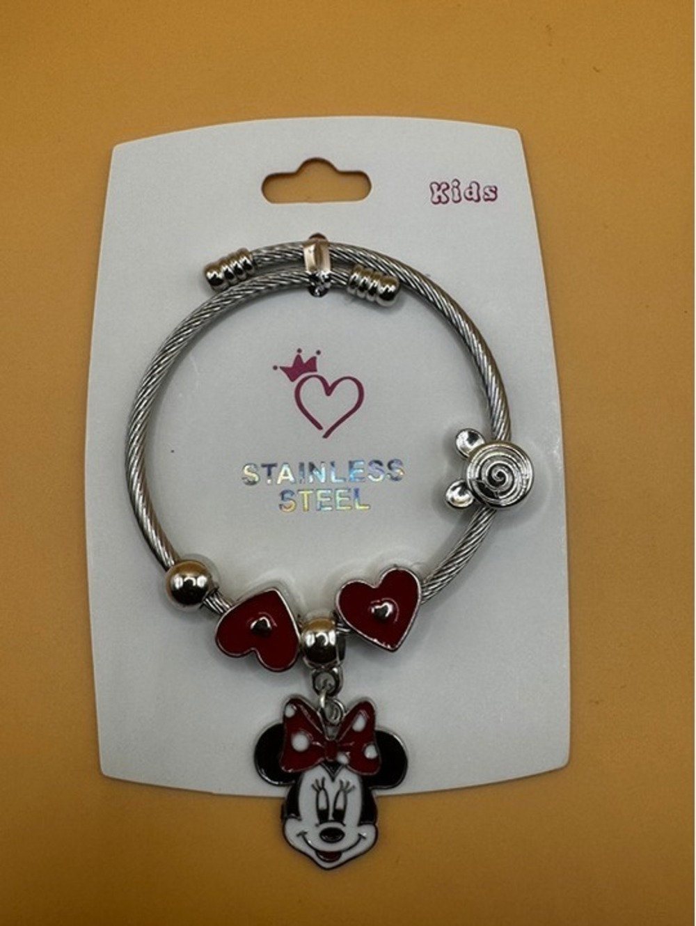 Mickey Mouse Theme Kids Heart Bracelets (Minnie Mouse) Red